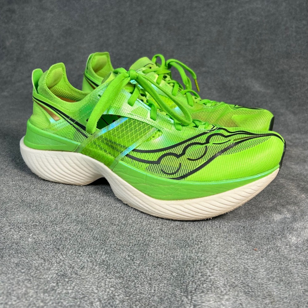 Saucony Endorphin Elite Running Shoes Mens 11 Slime Green Carbon Plate S20768-30